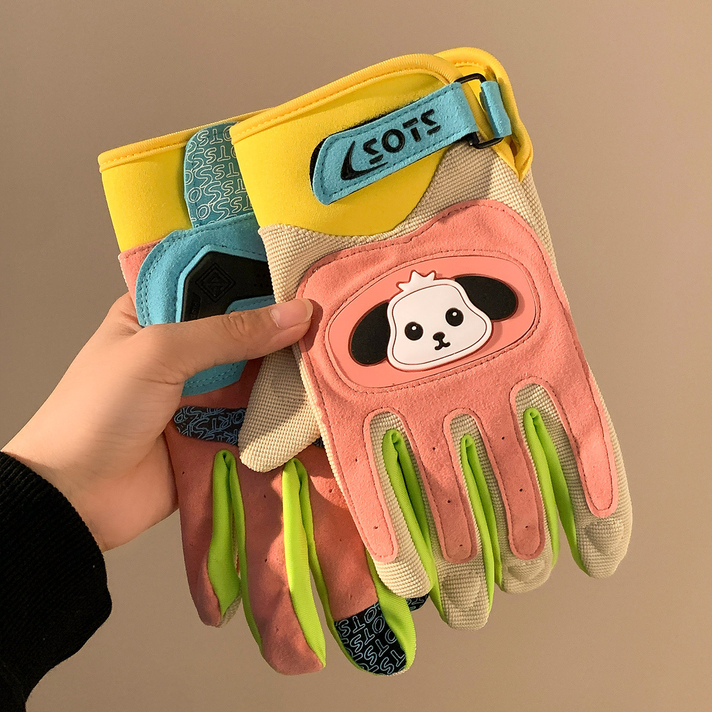 Guantes de ciclismo para hombres y mujeres motocicleta al aire libre motocicleta antideslizante jinete amortiguador macarón guantes de locomotora