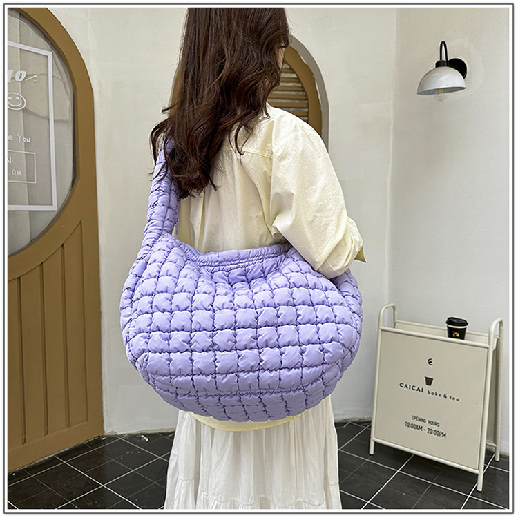 Korean Cloud Bag, Women's Lazy Style Shoulder Bag Pleated Handbag Large Capacity Single Shoulder Casual Bag_voghion.com