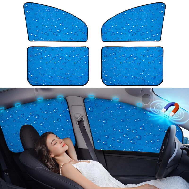 Cross-border side window sunshade, retractable magnetic sunshade, single-layer full blackout car curtain, water-drop car sunshade Cross-border side window sunshade, retractable magnetic sunshade, single-layer full blackout car curtain, water-drop car sunshade