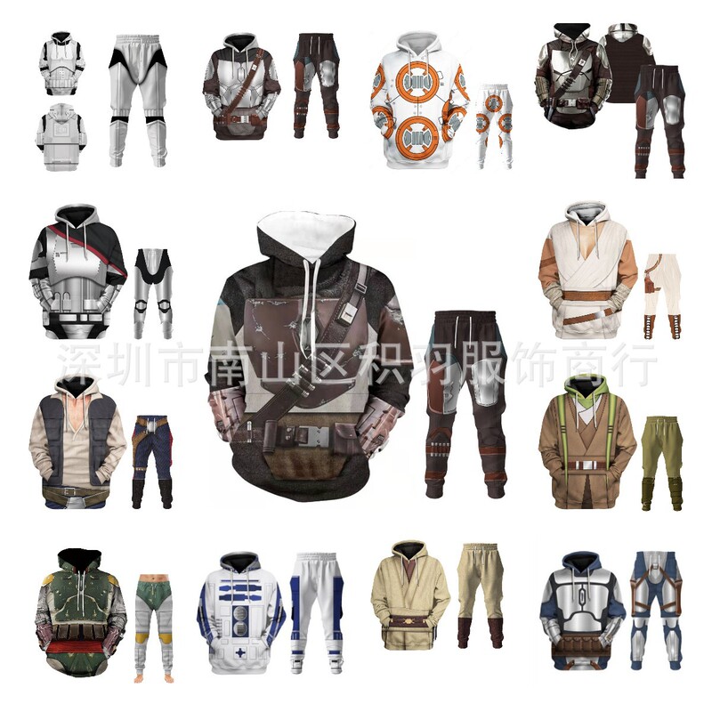 New Star Wars mandaluo bounty hunter cos peripheral sports trendy sweater trousers suit