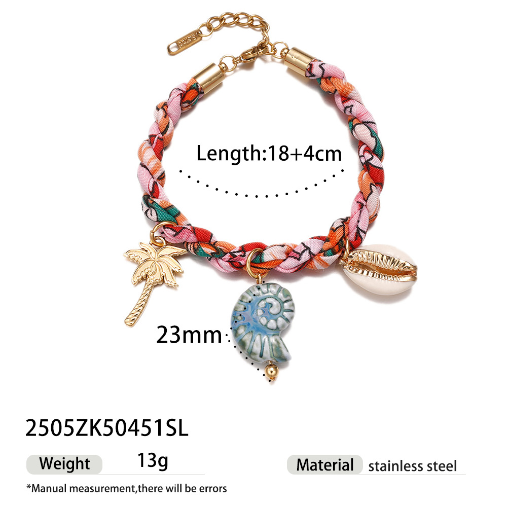 Taina collar colgante de acero inoxidable europeo y americano simple y de alta calidad color pequeño fresco cuerda gruesa collar de concha hembra image 19