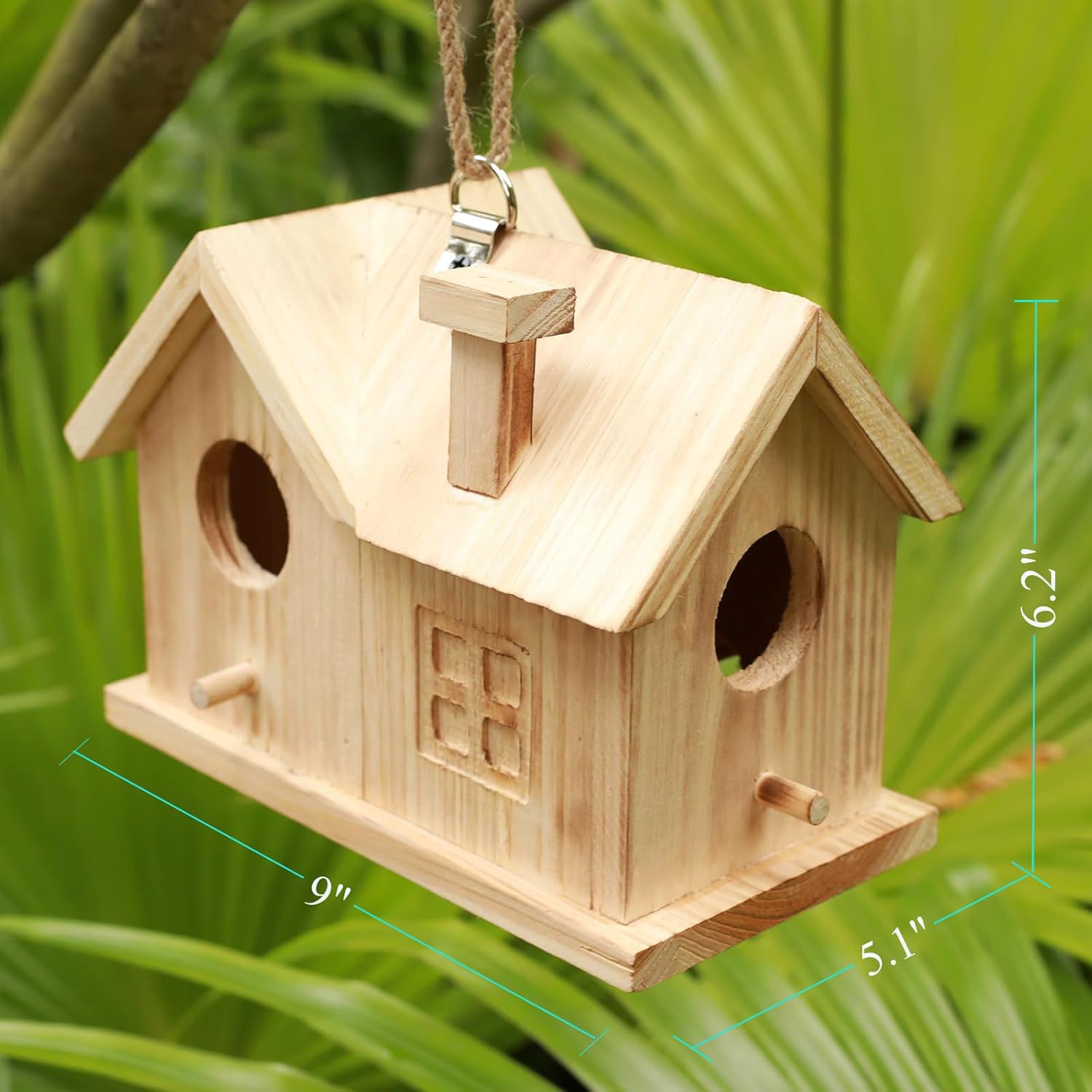 Madera nido de pájaros transfronterizo jardín al aire libre decoración nido de pájaros madera maciza pequeña casa de pájaros domésticos artículos de pájaros