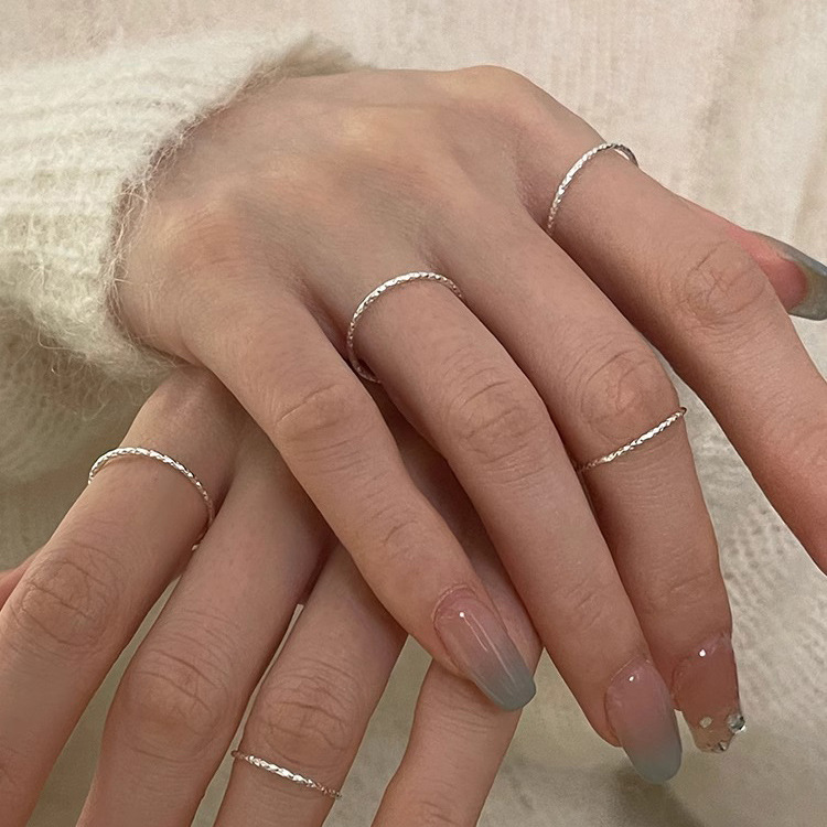 TIQI S  한국식 자동차 꽃 스타 링 여성 기어 일반 링 얇은 손가락 링 테일 링 조인트 링 도매