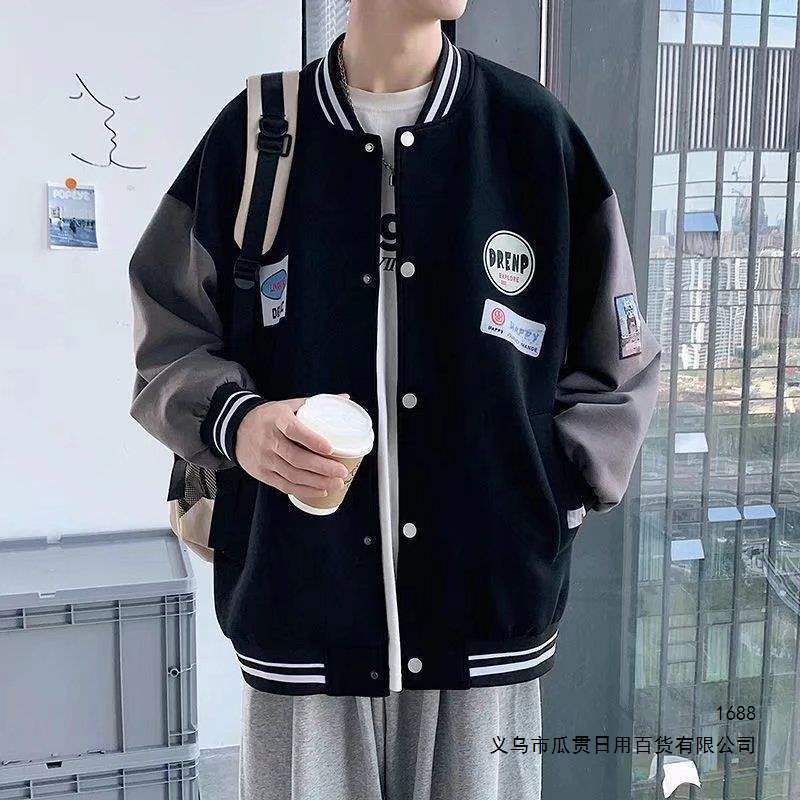 Hong Kong style baseball jacket for men, versatile jacket top, new spring model, American trendy brand, casual loose coat for boys