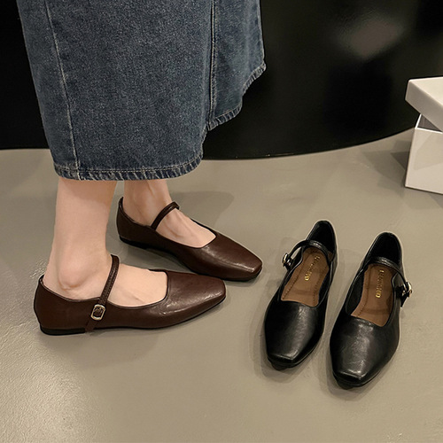 French evening breeze commuting single shoes for women, wholesale new spring Korean version fairy thick heel Mary Jane small leather shoes