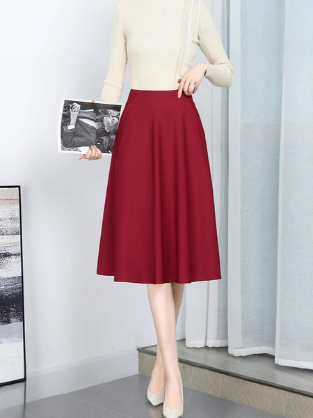 Autumn elastic pleated skirt solar-powered