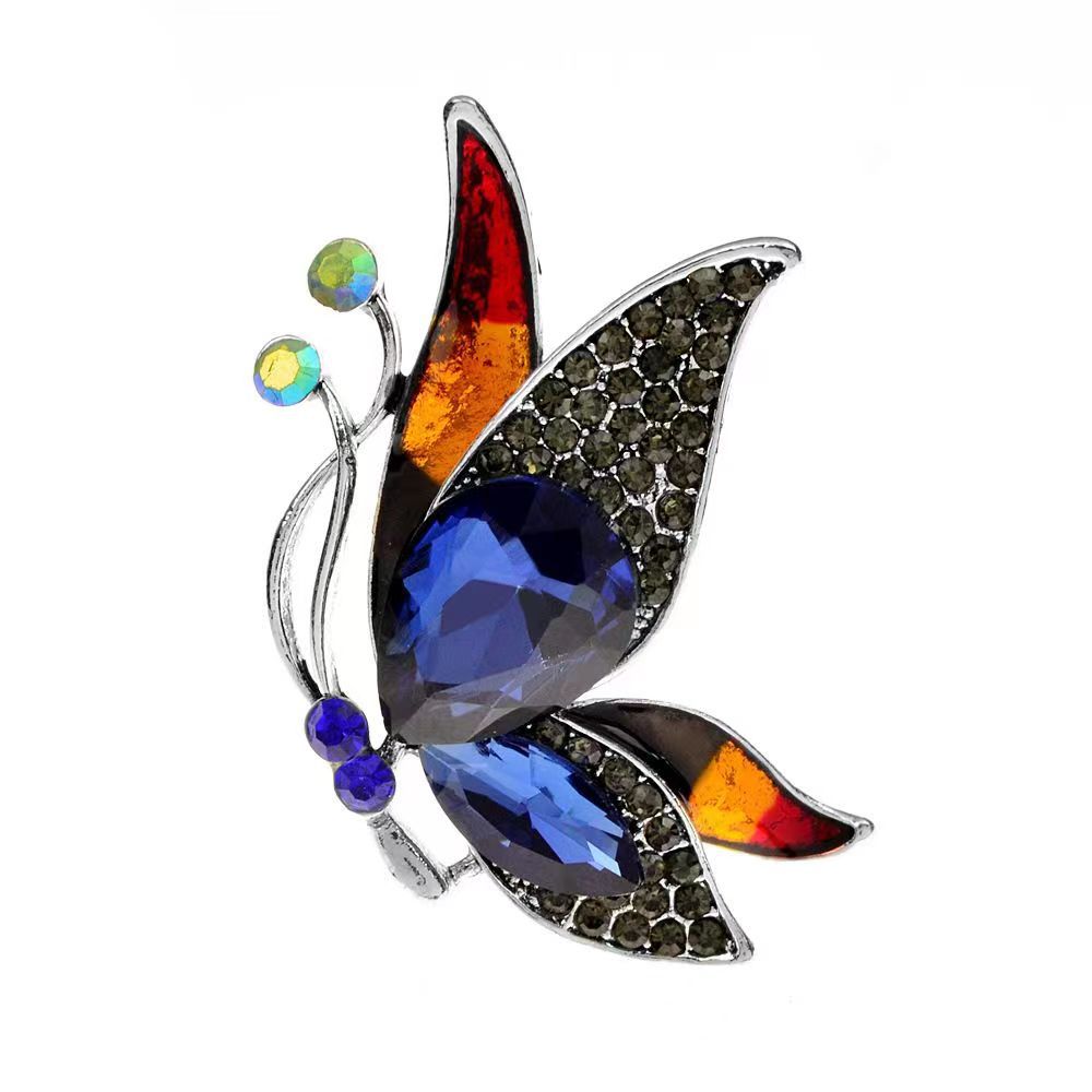 Elegant Insect Butterfly Alloy Inlay Glass Unisex Brooches display picture 3