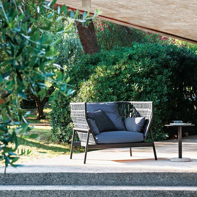 Outdoor Wicker Sofa Nordic Wicker Art Living Room Balcony Furniture Wicker Chair Creative Courtyard Coffee Table Leisure Sofa Set