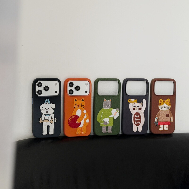 Cartoon Doll Small Animal Embroidered Phone Case Suitable for Apple 17/16Promax Personalized Anti-Fall Iphone15P Cartoon Doll Small Animal Embroidered Phone Case Suitable for Apple 17/16Promax Personalized Anti-Fall Iphone15P