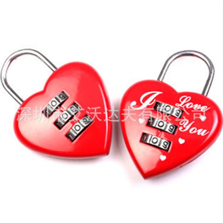 厂家直销 心形密码锁 背包旅行密码锁 爱心锁 景区装饰锁