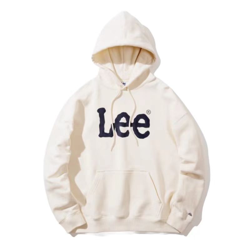 韩国潮牌lee字母印花撞色连帽宽松卫衣百搭毛圈带口袋情侣款卫衣|undefined