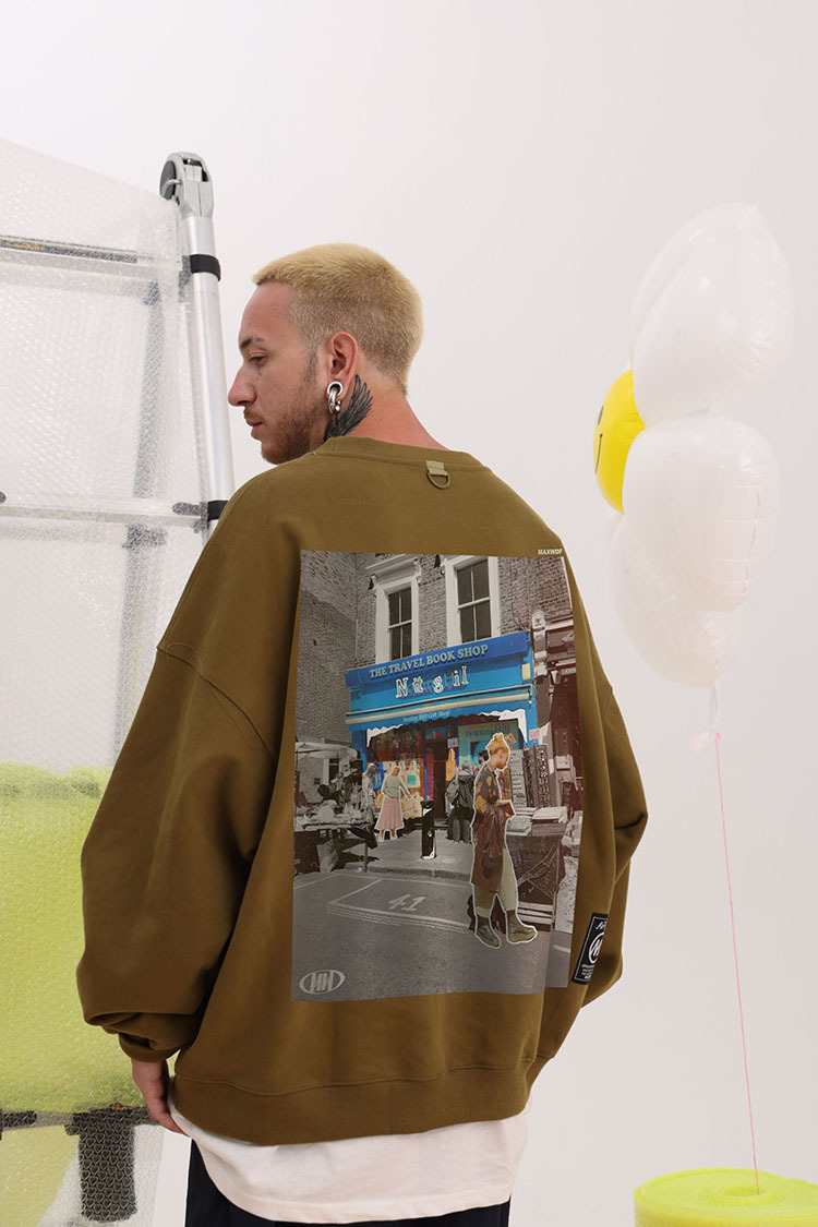Men's Clothing round neck pullover sweater heavyweight high street original designer brand Japanese couple style _voghion.com