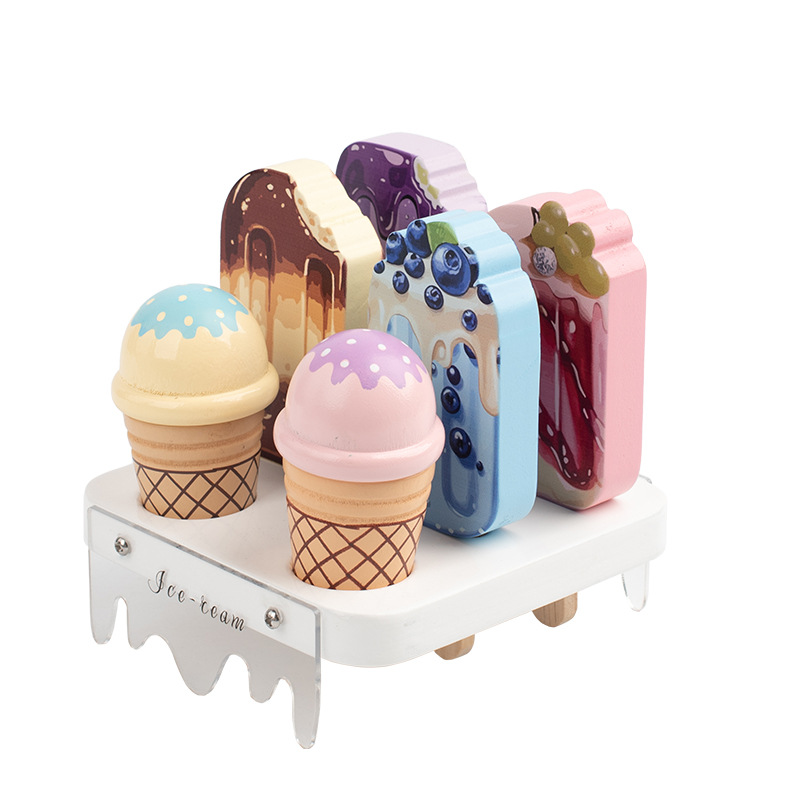 Educación temprana transfronteriza Montserrat Juguetes de rompecabezas helado letras emparejadas cognitivo infantil Simulación palabra helado color