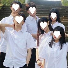 日系jk制服夏季白衬衫女高中学生毕业学院风男DK衬衣宽松短袖班服