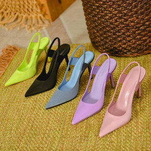 New High Heels Women's Summer Stiletto Sexy Hollow Pointed Sandals Elegant All-match Cyber Celebrity Single-layer Shoes Women's Shoes