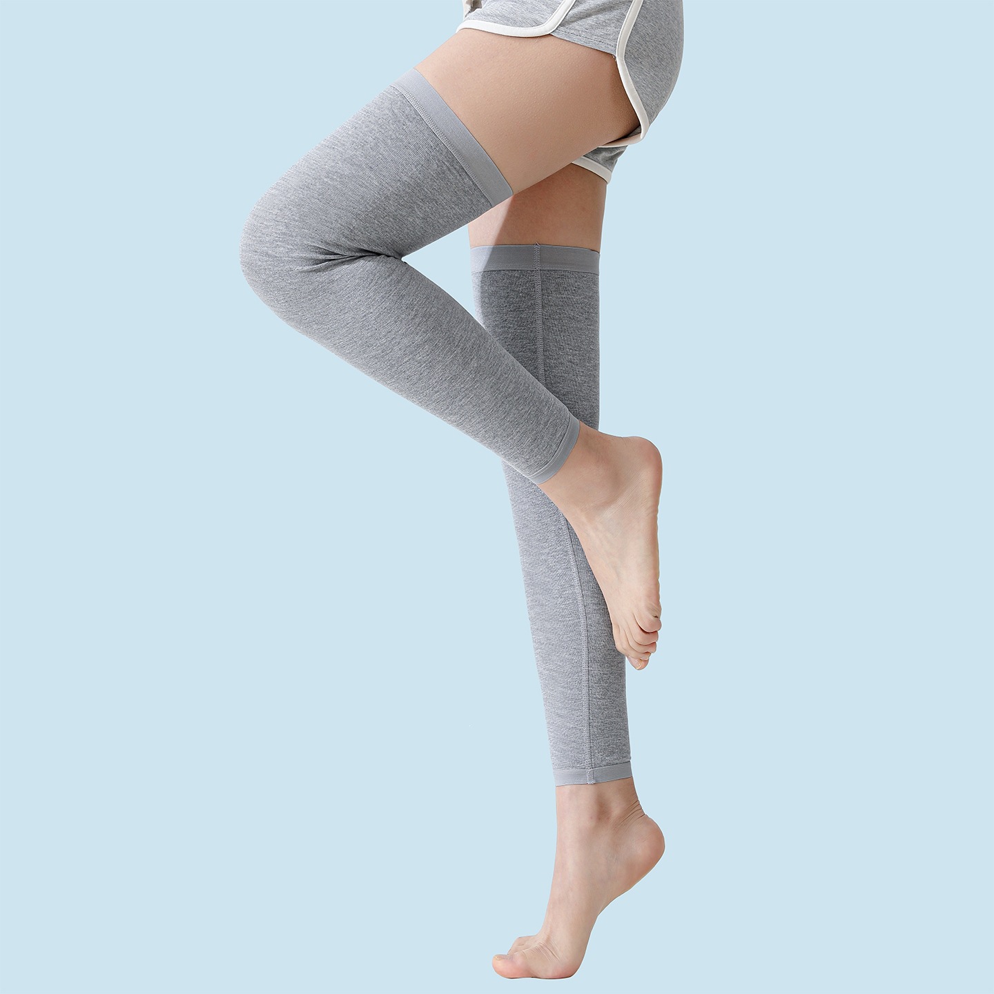 Modal thin knee pads for warmth, anti-slip knee joint protection for elderly with cold legs, extended length for air-conditioned rooms, women's anti-cold leg warmers