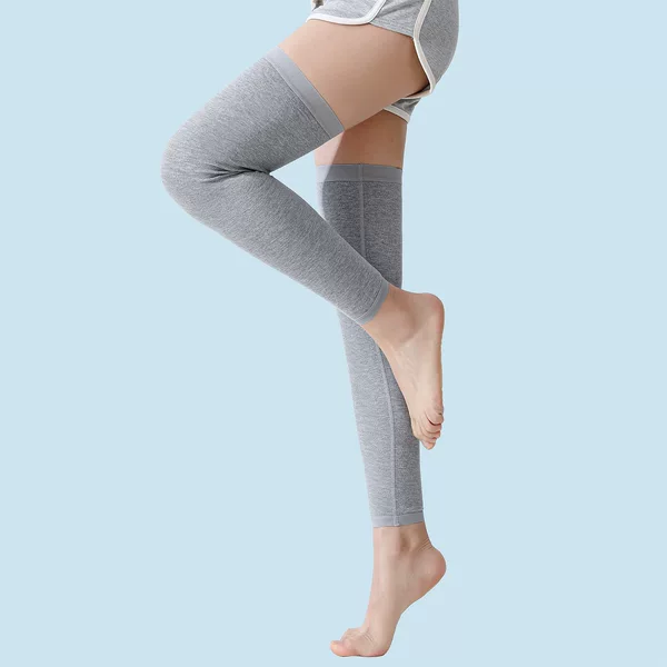 Modal thin knee pads for warmth, anti-slip knee joint protection for elderly with cold legs, extended length for air-conditioned rooms, women's anti-cold leg warmers