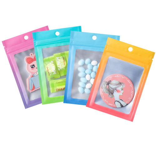 Factory direct sales jewelry packaging bags, colorful yin and yang ziplock bags, small jewelry earrings storage sealed zipper bags