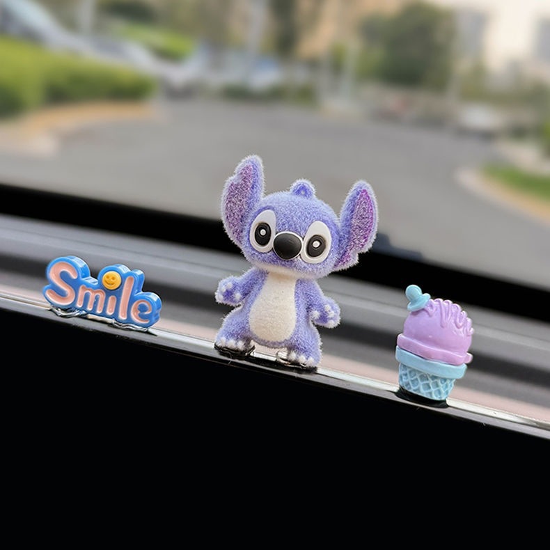 Cute Car Interior Screen Decoration, Car-Mounted Stitch Display Ornament, Doll Toy, New Model 2025