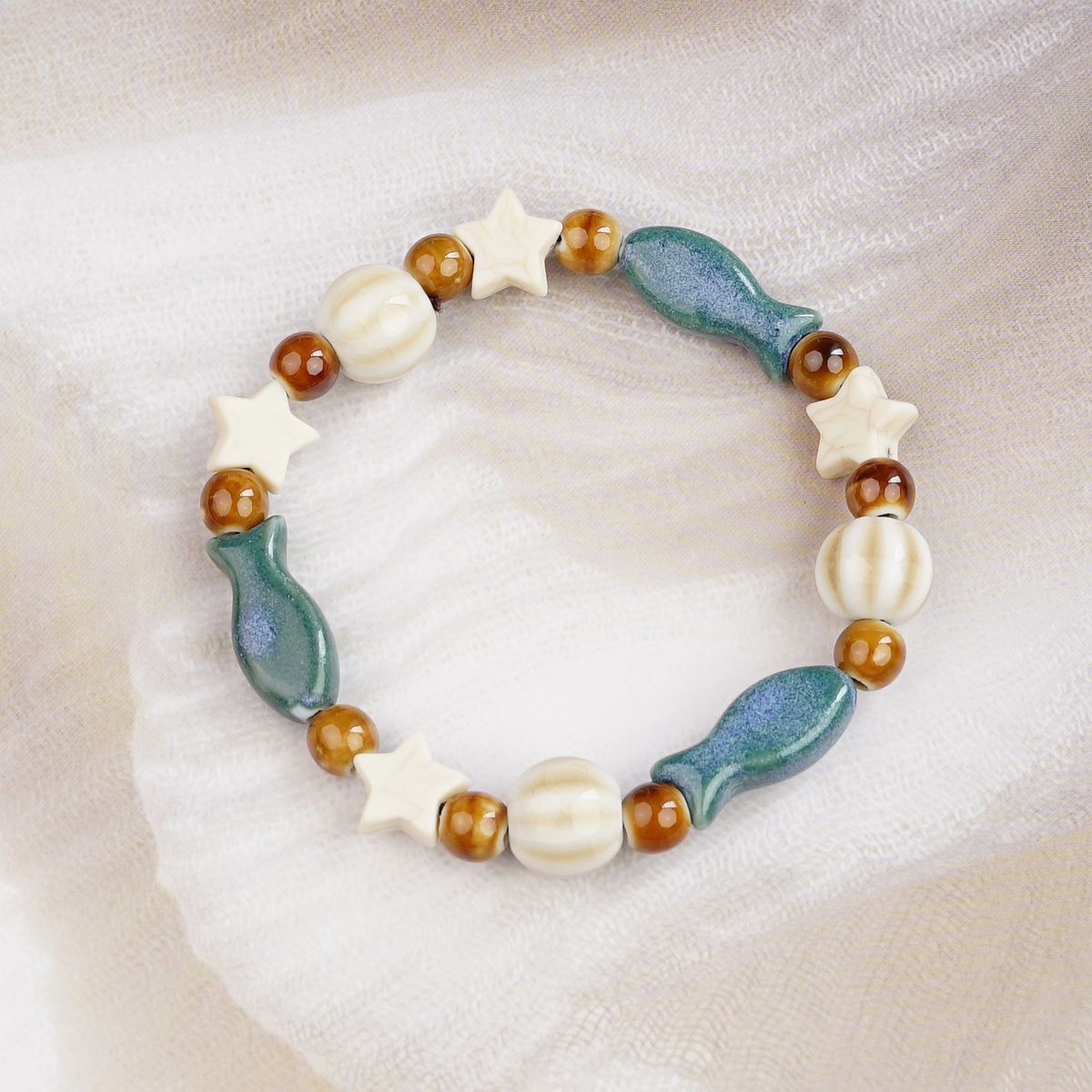 Pulsera de Cerámica para Mujer Hecho a Mano Diseño de Gato image 223