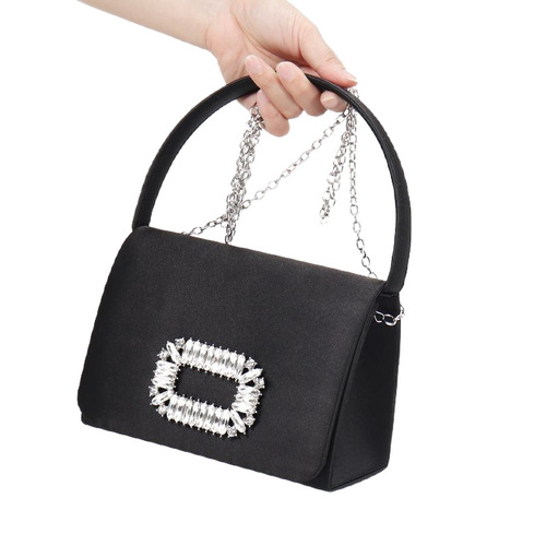 Factory Stock Diamond-Studded Small Square Handbag Women's Bag New Crossbody Bag Evening Bag Formal Dinner Bag Cross-Border Wholesale