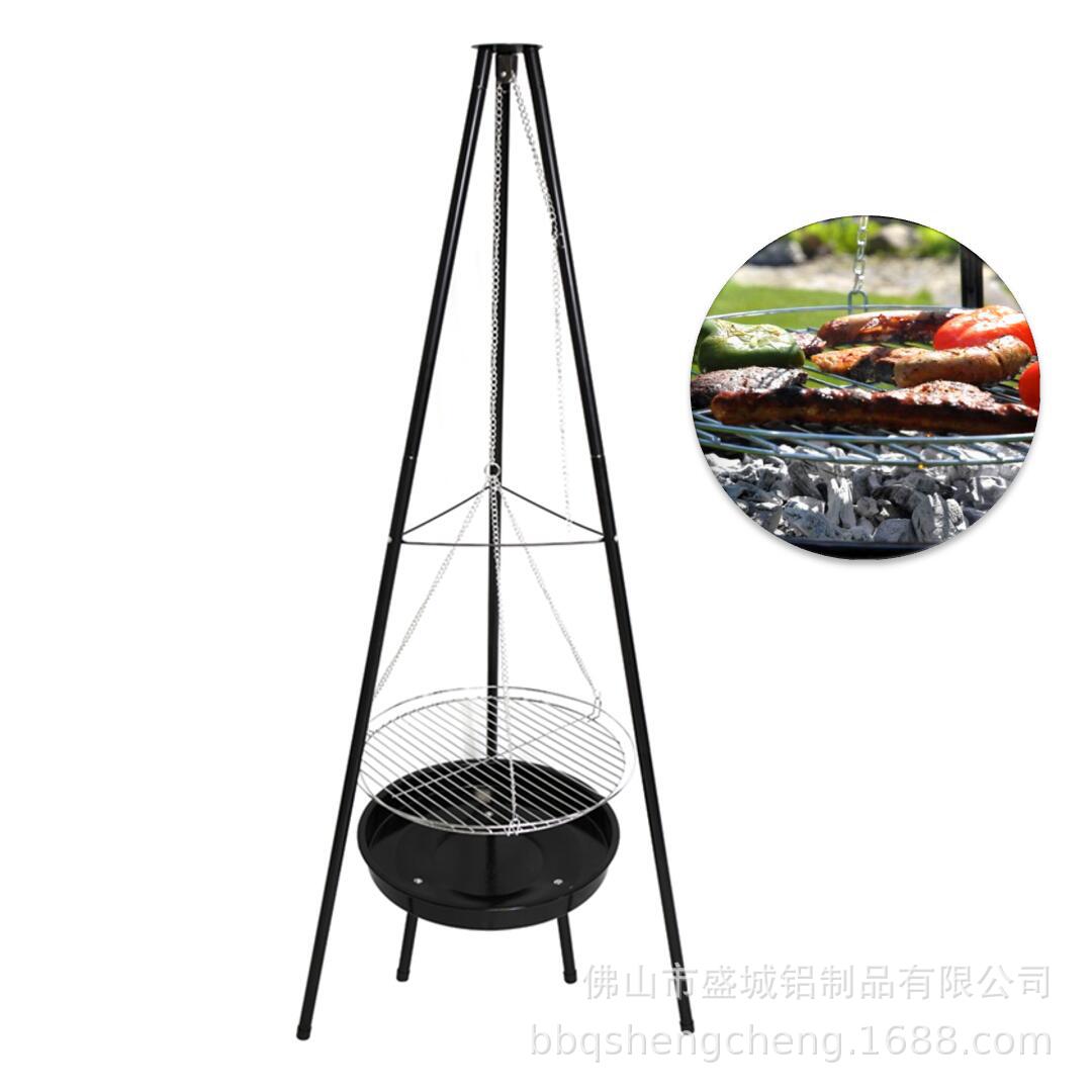 En stock barbacoa parrilla al aire libre trípode barbacoa parrilla camping barbacoa campstove colgante estufa americana barbacoa parrilla