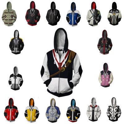 2025 New Foreign Trade Kingdom Heart Cosplay 3D Printed Zipper Cardigan Anime Hooded Sweatshirt Jacket 2025 New Foreign Trade Kingdom Heart Cosplay 3D Printed Zipper Cardigan Anime Hooded Sweatshirt Jacket