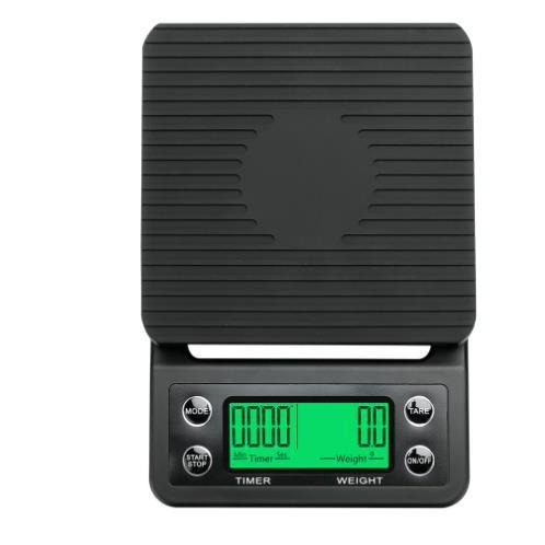 广东货源手冲咖啡电子秤0.1电子称厨房烘培3KG电子秤带计时咖啡秤