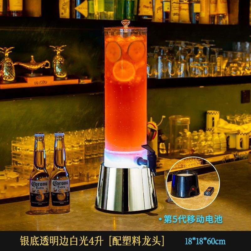 4리터 은색 바닥 투명 측면 흰색 플라스틱 수도꼭지