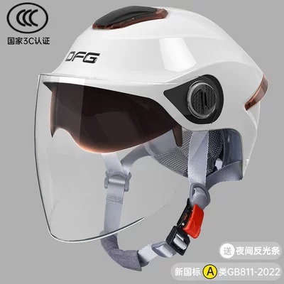 for Women, Summer and All-Season | Motosiklet dəbilqələri - one-size-fits-all-3c-certified-white-double-mirror-model-upgraded-and-thickened