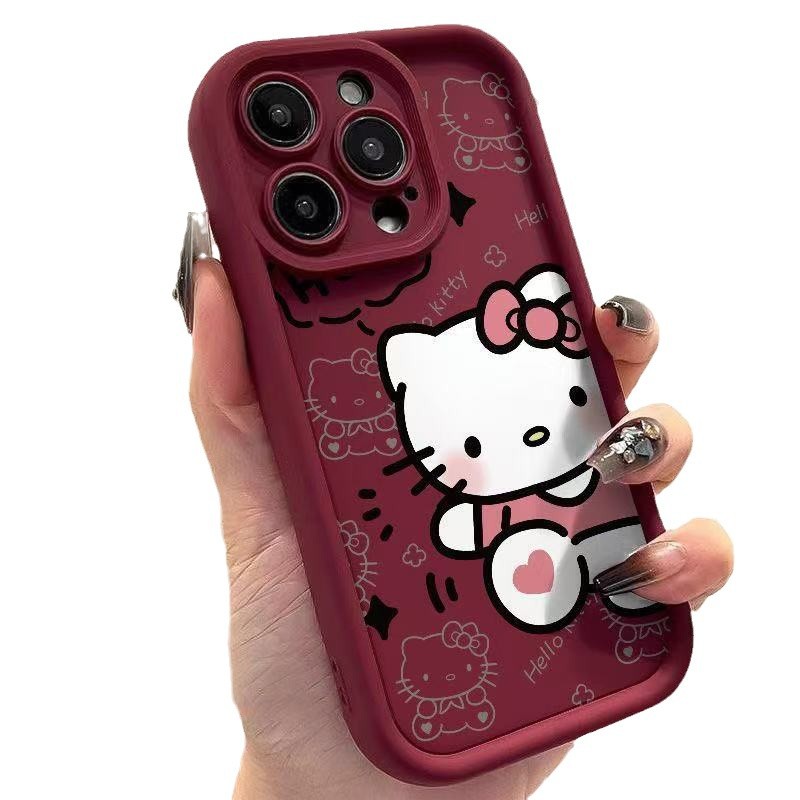 El nuevo gato KT para iPhone13/14/16ProMax funda para teléfono móvil 15pro Apple 12 lindo 11 Japón y Corea x