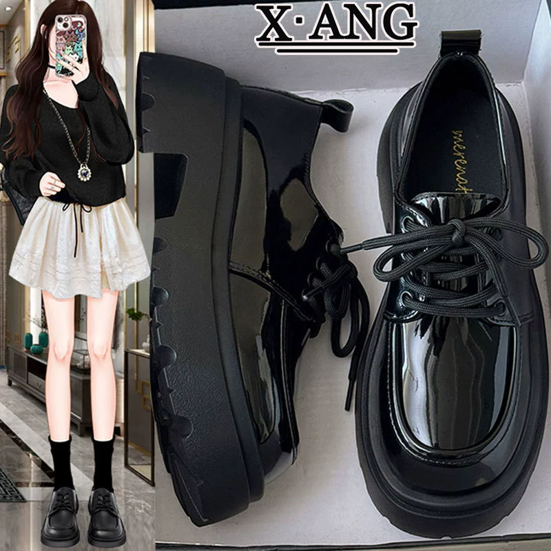 Британские кожаные туфли на большой подошве Японский jk Maryen Женские туфли 2025 Новый кожаный Lefu туфли