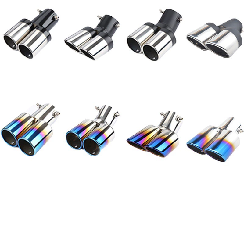 Автомобиль хвост горло уплотнение один из двух косой/плоский утолщенный серебристый черный/запеченный синий из нержавеющей стали хвост горло хвост трубы производителей прямых поставок