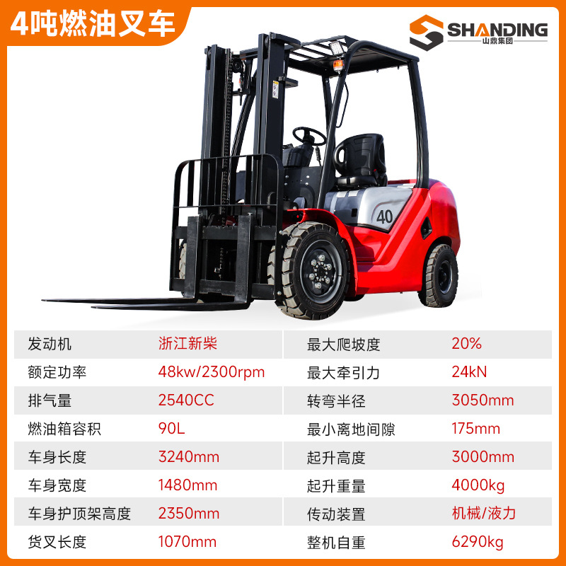 Comercio exterior carretilla elevadora de combustible de 2 toneladas de cuatro ruedas tipo 3 toneladas de carretilla elevadora de manejo de carga y descarga de 5 toneladas de carretilla elevadora diesel de combustión interna
