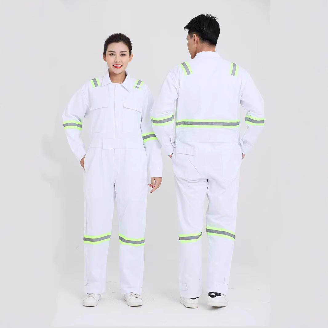 (2개) 4계절 원피스 작업복 남녀 공용 코튼 노동 보호복 자동차 수리 전력망 석탄 광산 주유소 안전 작업복