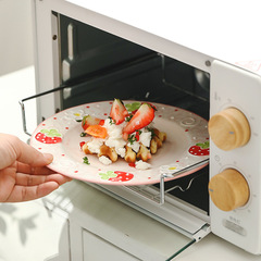 5ZV7批發悠米兔浮雕陶瓷盤家用水果盤平盤淺盤可愛少女心早餐盤餐