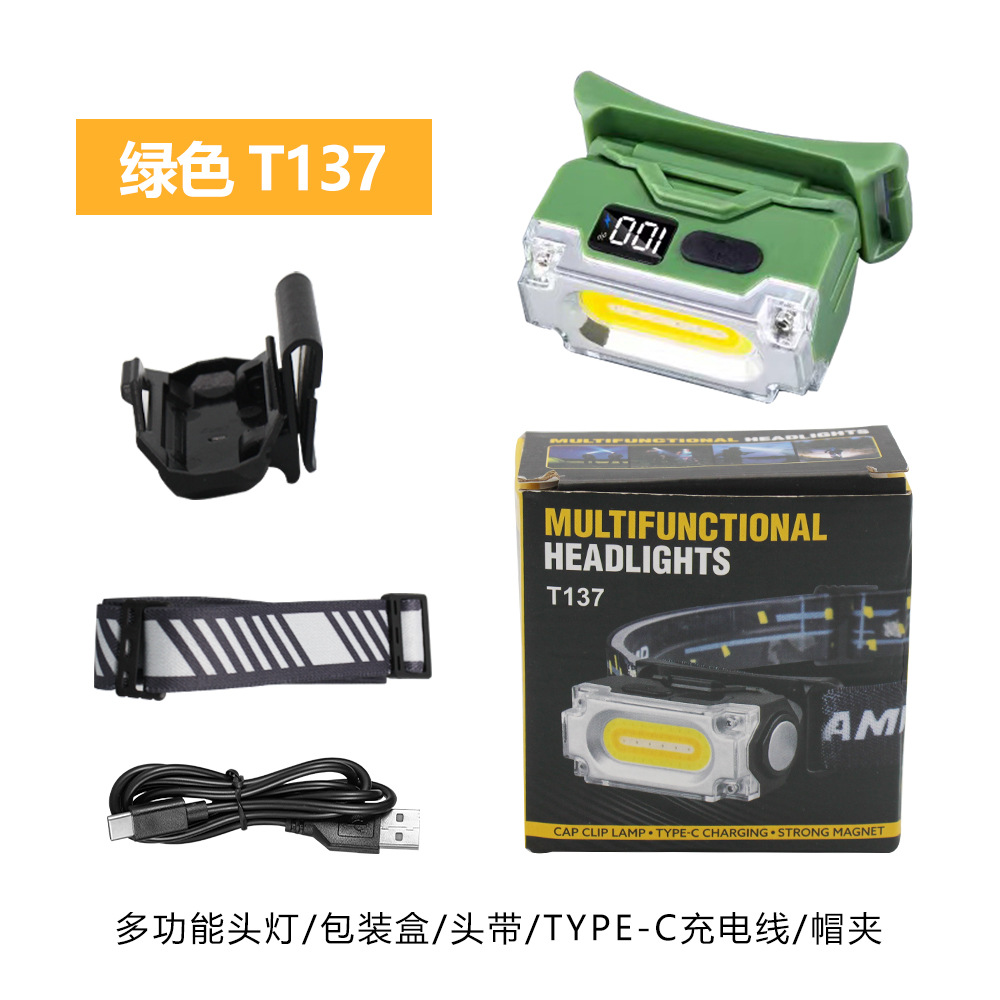 Lámpara de luz fuerte superbrillante carga especial de pesca nocturna lámpara de mina lámpara de iluminación montada en la cabeza al aire libre inducción de montaña larga duración