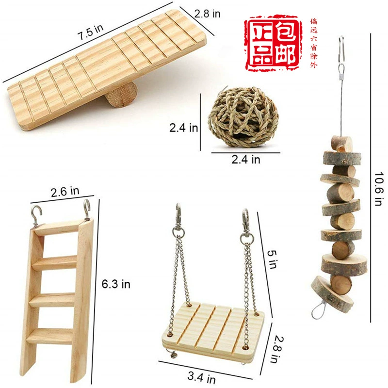 5 шт. Амазонка взрывы хомяк деревянная игрушка хомяк кролик попугай играть молярный комбинированный костюм