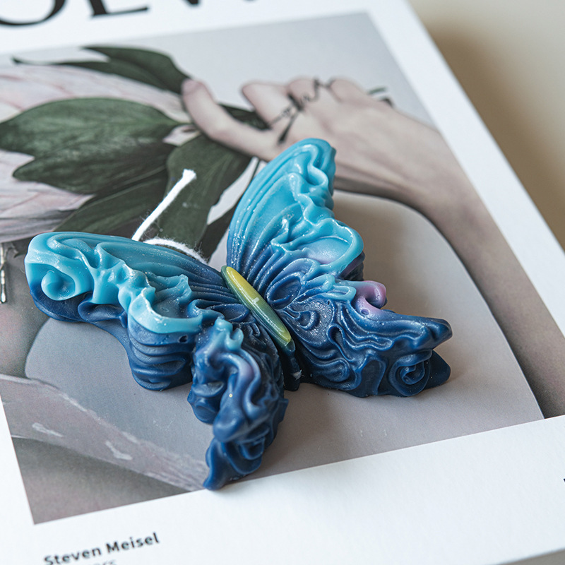 Ventas transfronterizas candlas hechas a mano mariposas coloridas regalos de mano boda al por mayor modelado decoración de velas multicolores ventas calientes