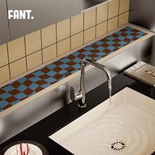 午后柏林中古风洗手台垫高级感吸水厨房水槽边缘水龙头窄边沥水垫