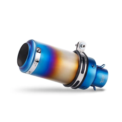 R1 Modification | Motorcycle exhaust pipe - burnt-blue-with-strip-51mm