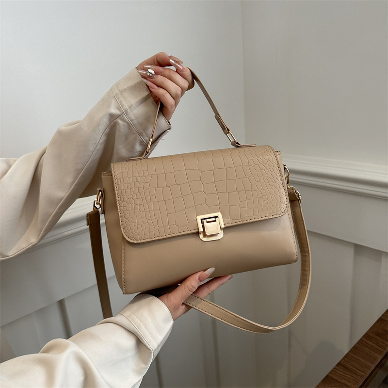 2024 New Model Bags Spring and Autumn Trendy Leather Women's Shoulder Cross-Body Bags Fashionable Versatile Large Capacity Handbag