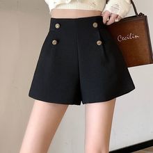 UNMUN西装短裤女2024新款秋季高腰显瘦双排扣小个子阔腿休闲裤外