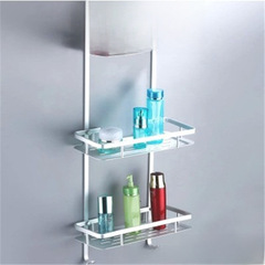 太空鋁置物架長方鏤空瀝水層架浴室毛巾壁掛架化妝品整理收納架