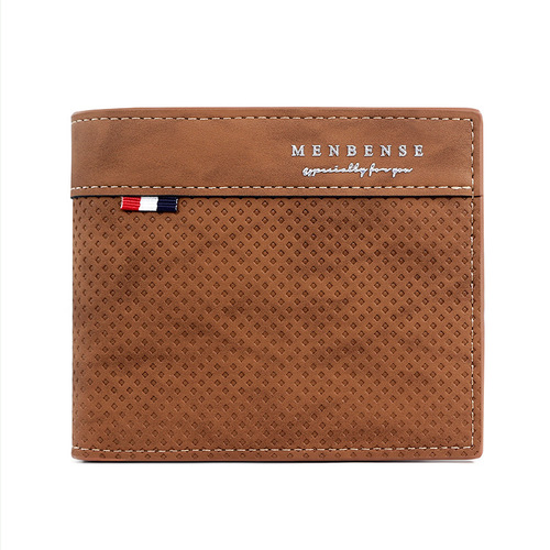 Fashionable and casual TPU embossed men's short wallet, multi-card slot coin coin bag, ID bag, three-fold men's wallet
