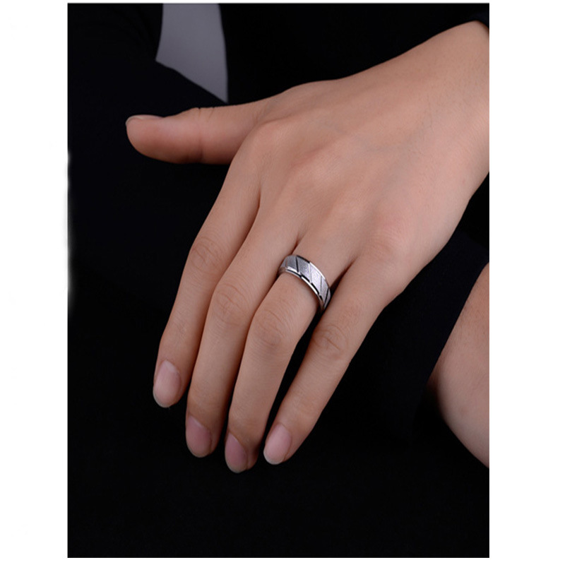 New matte bevel personalized design men's wedding ring simple fashion explosion_voghion.com