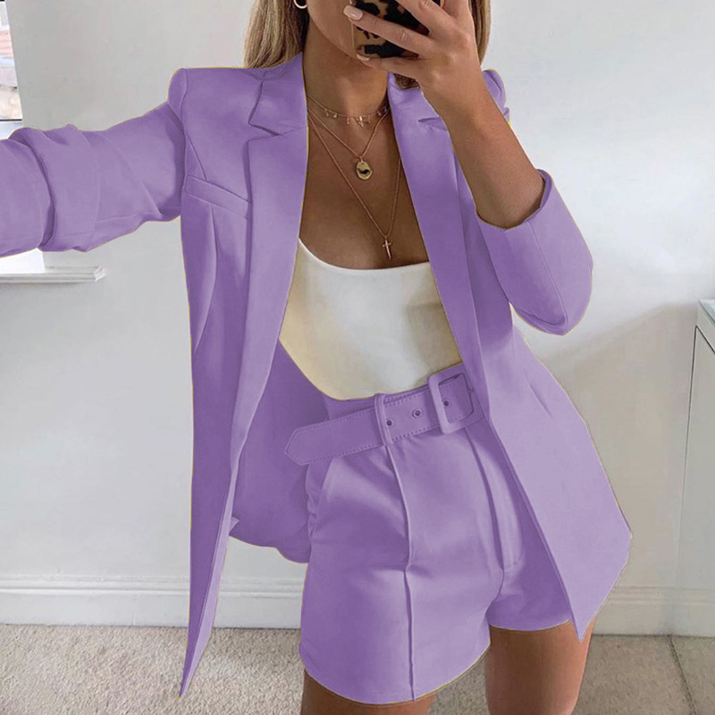 Conjunto de Blazer con Cinturón para Mujer de Poliéster image 17