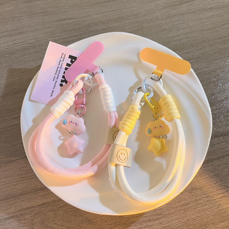 ins サイレントクラウドスター携帯電話ケースストラップリストバンドショート携帯電話カメラ吊りチェーンペンダントキーホルダーユニバーサル|undefined