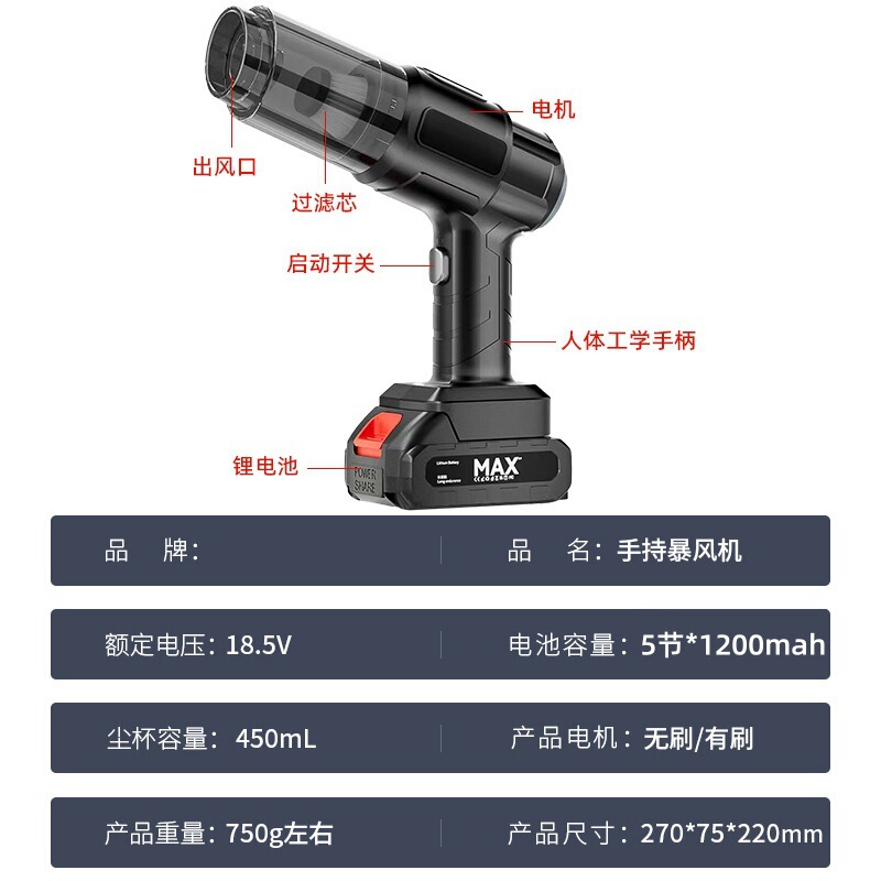 車用ミニ掃除機、車用ワイヤレス充電、車用家庭用大吸引力、小型ハンドヘルドダストブロワー|undefined