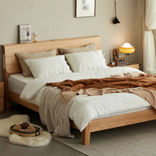 新款卧室低箱全实木床1.8米1.5北欧橡木家具现代简约卧室双人床